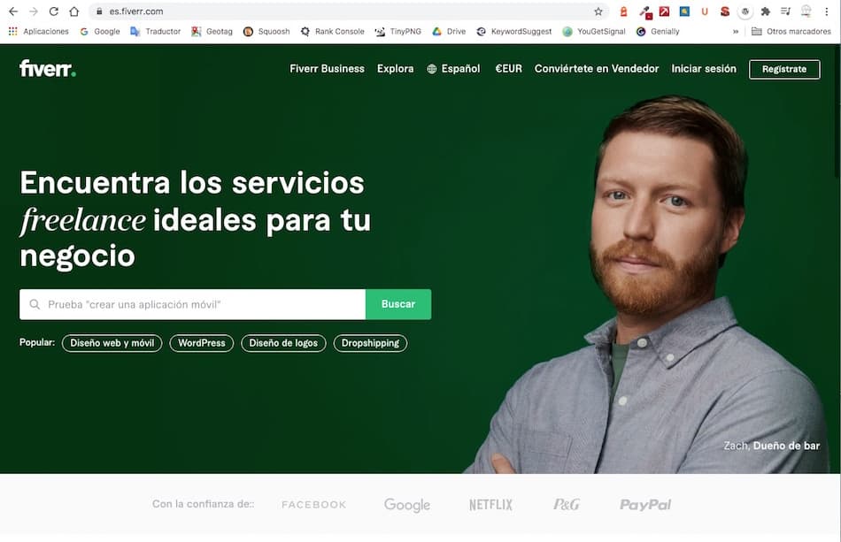 Contratar servicios en Fiverr en español